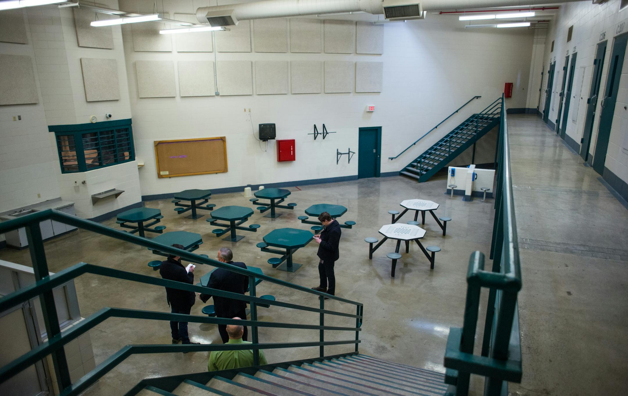 A block of cells included common space, telephones and showers. ] Mark Vancleave - mark.vancleave@startribune.com * Prairie Correctional Facility in Appleton, Minn. has been vacant for six years. CCA staff gave the Star Tribune a tour of the facility on Feb. 9, 2016.