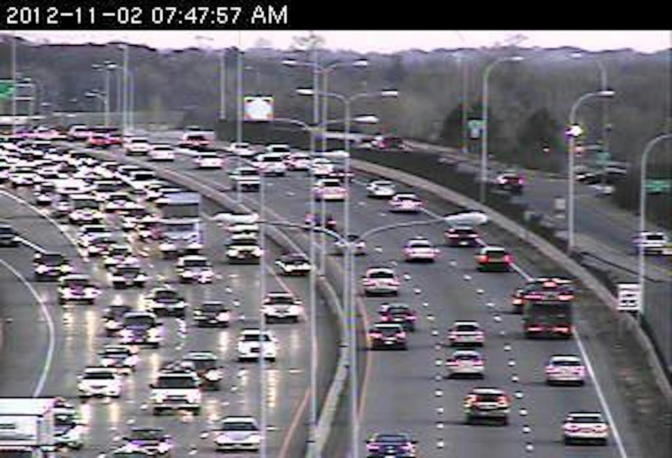 A traffic jam on Hwy. 100 at 23rd St.