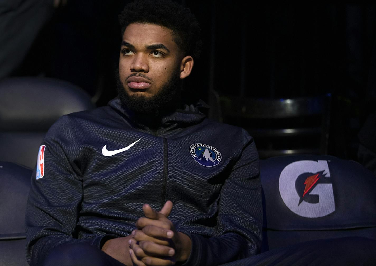 Minnesota Timberwolves Karl Anthony-Towns. ] CARLOS GONZALEZ &#x2022; cgonzalez@startribune.com &#x2013; Minneapolis, MN &#x2013; February 11, 2019, Target Center, NBA, Minnesota Timberwolves vs. Los Angeles Clippers ORG XMIT: MIN1902181454571836