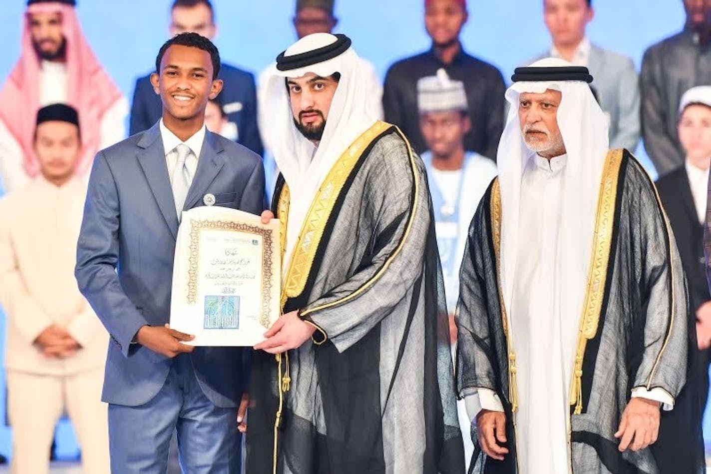 Ahmed Burhan Mohamed, of New Brighton, accepted the Dubai International Holy Qur'an Award on Tuesday in the United Arab Emirates.