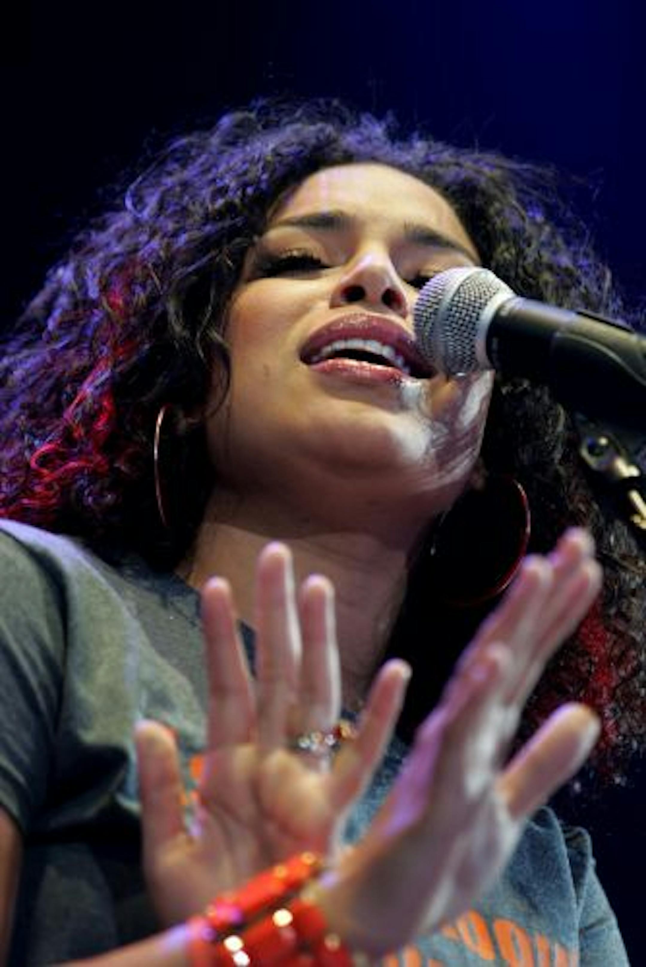 Jordin Sparks performed at the Target Center, as one of two opening acts for Alicia Keys.