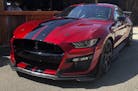 In this Tuesday, July 31, 2019, photo the the 2020 Shelby GT500 is displayed during a Ford press conference in the Detroit suburb of Clawson, Mich. Th
