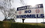 Dorenne Hansen installed a No Windmills sign in her front yard to voice her opposition to the proposed project. ] ANTHONY SOUFFLE &#xef; anthony.souff