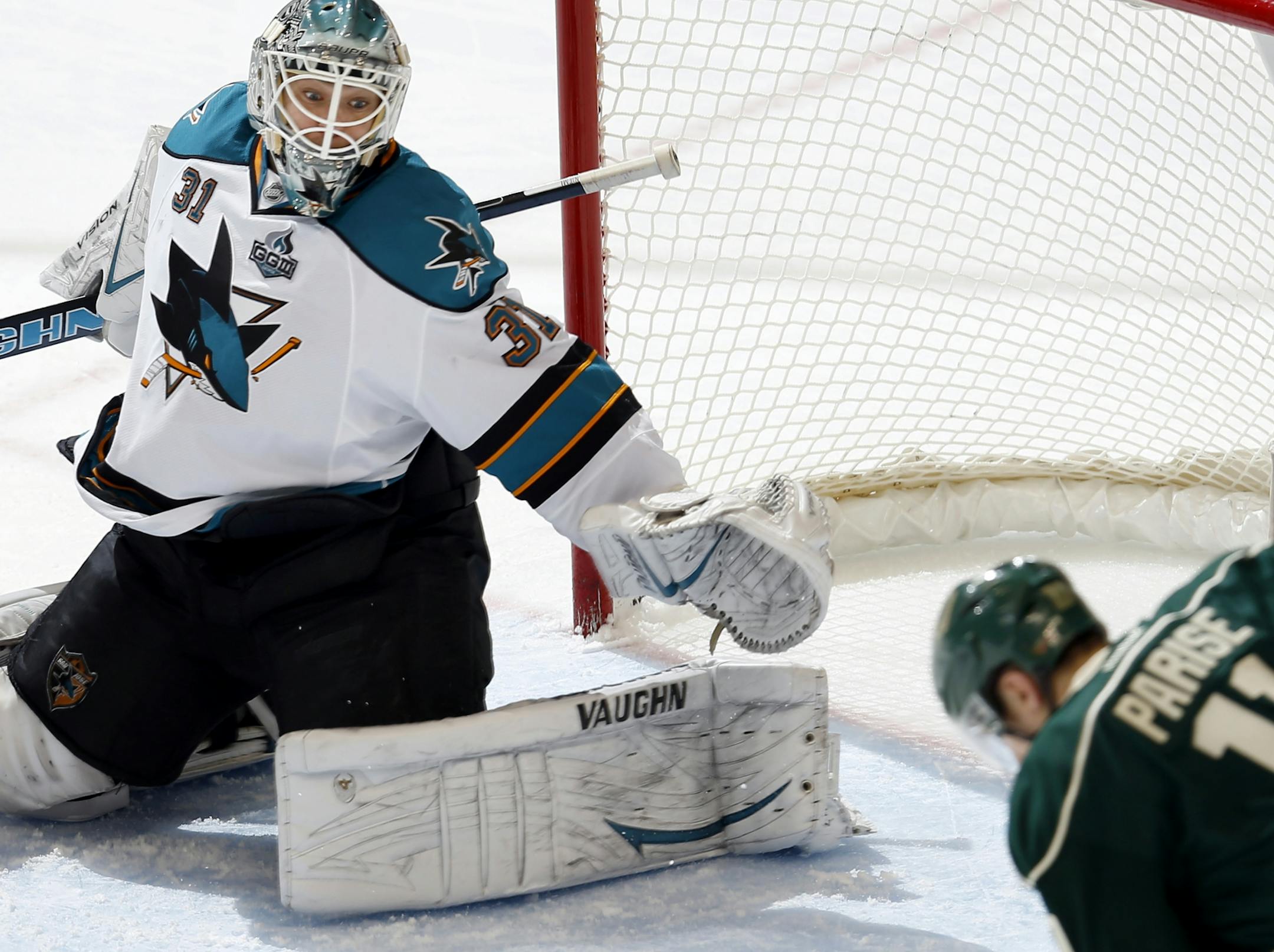 San Jose goalie Antti Niemi (31) at the X last month