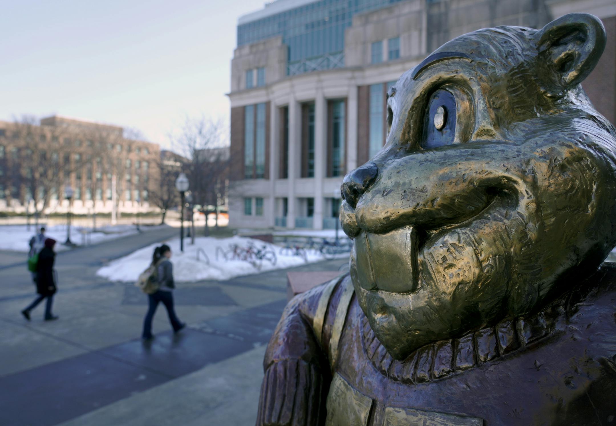 Over the decades, college kids have developed their own superstitions about what brings luck -- good and bad -- on test days. There are two lucky charms at the U of M. One is the Goldy Gopher statue outside Coffman union (it's good luck to rub Goldy's teeth). The other is the Platonic Figure statue near the Mechanical Engineering Bldg. (it's bad luck to walk under it). ]
brian.peterson@startribune.com
Minneapolis, MN Monday, March 18, 2019