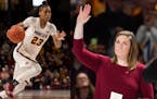 Gophers stars don't have to look far for career advice these days. Coach Lindsay Whalen, right, took Kenisha Bell to lunch before the season began to 