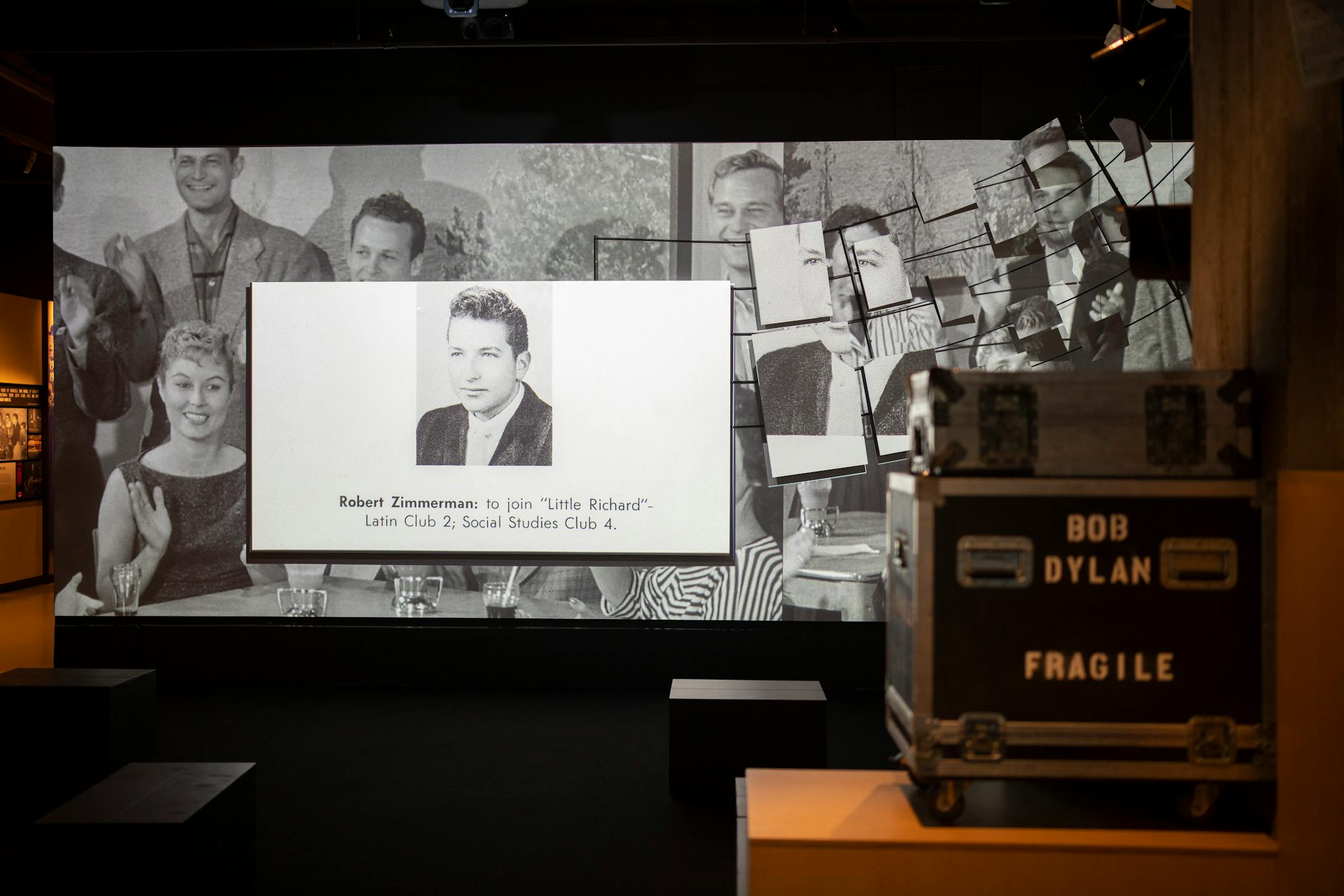 A glimpse of Bob Dylan's Hibbing High School yearbook photo is part of a multimedia presentation.