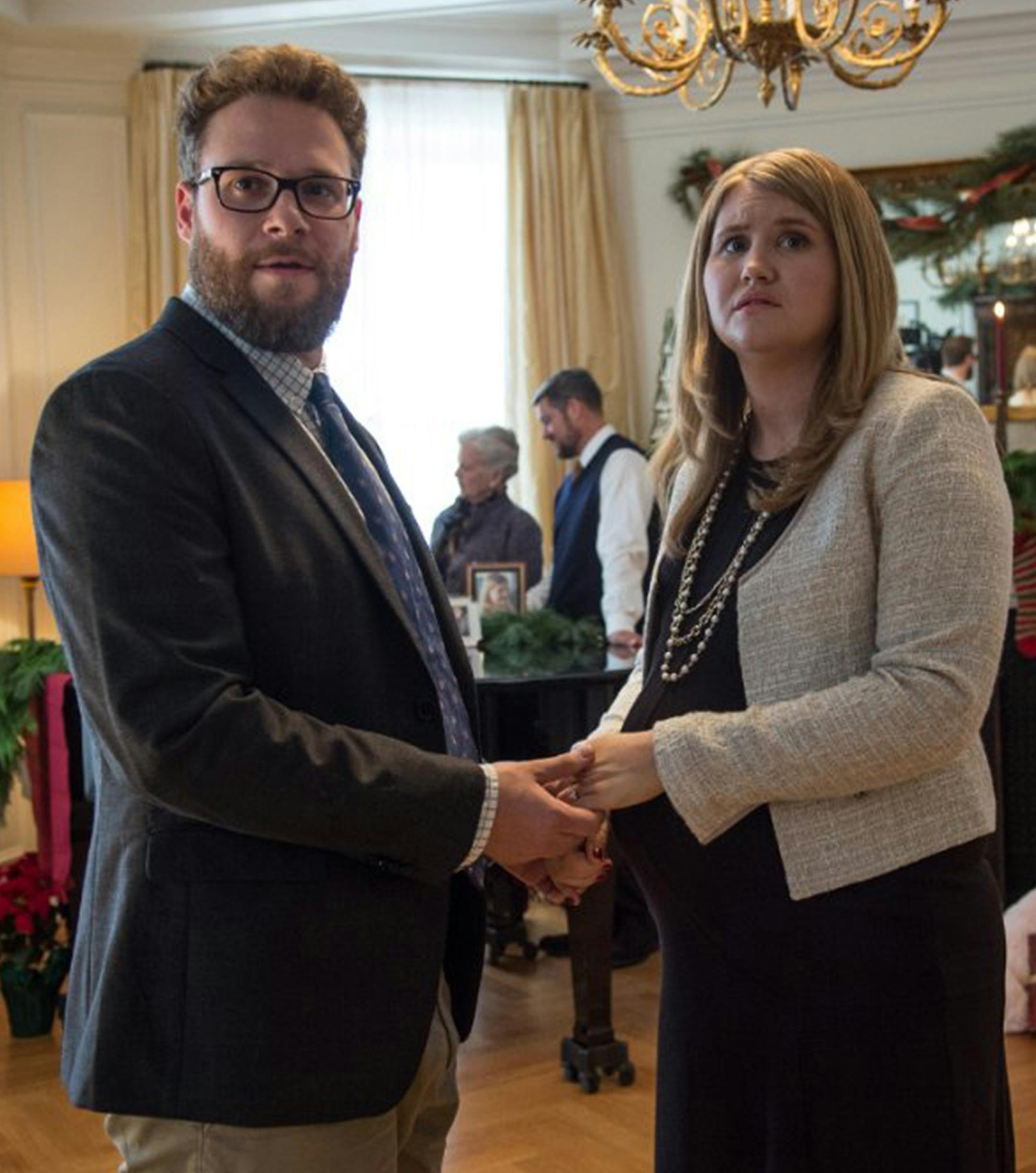 Seth Rogen and Jillian Bell in "The Night Before." (Sarah Shatz/Columbia Pictures/TNS) ORG XMIT: 1176578