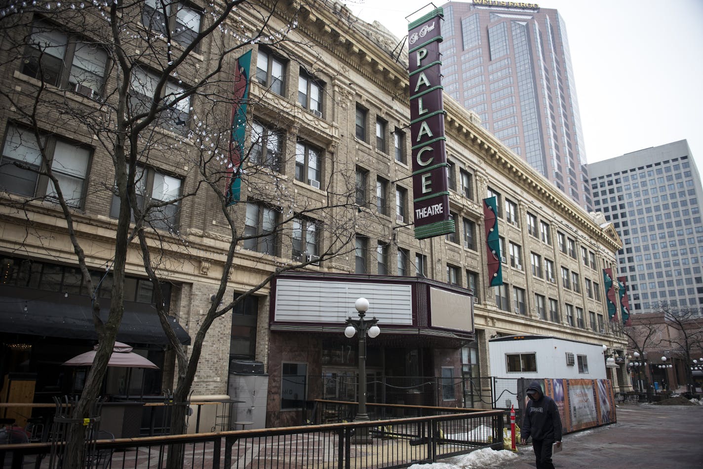 The marquee is ready for new names at the Palace Theatre, located between Wabasha and St. Peter streets in St. Paul.