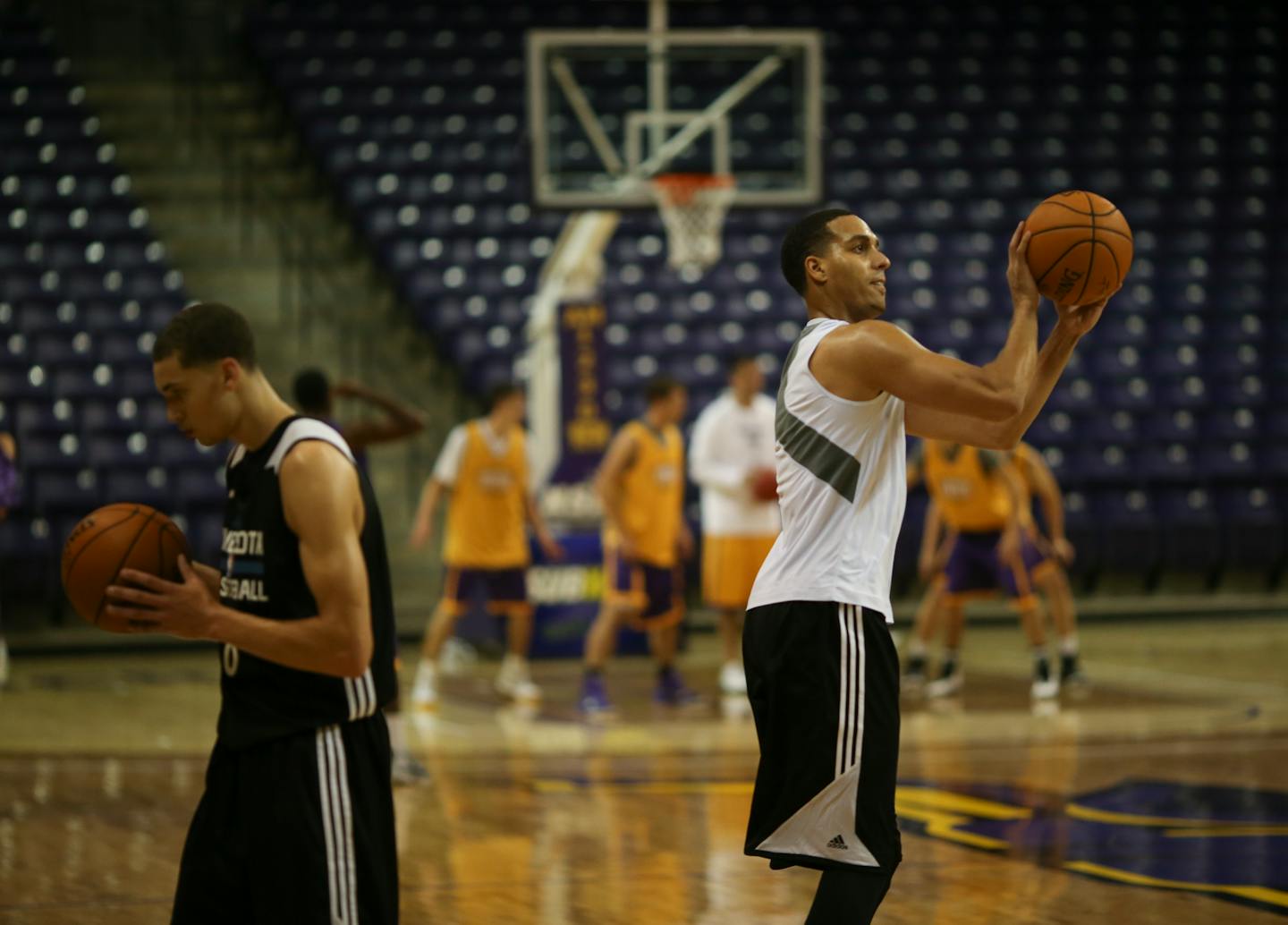 Zach LaVine, left, and veteran Kevin Martin figure to get the bulk of time at shooting guard, but which one will start?