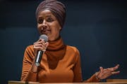 U.S. Rep. Ilhan Omar, shown Tuesday at a town-hall meeting in south Minneapolis.