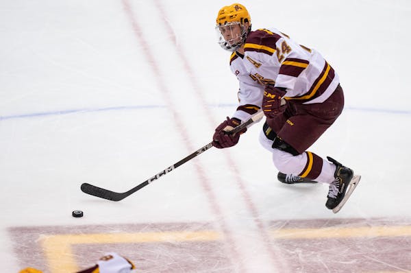 Gophers center Jaxon Nelson has seven goals and 14 assists this season and has done much more, winning faceoffs, blocking shots and killing penalties.