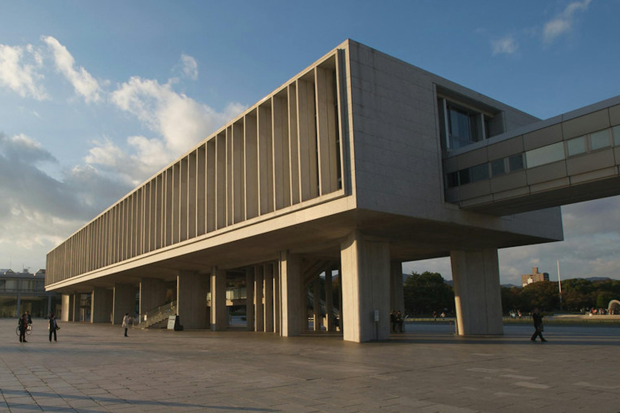 Hiroshima Peace Park museum main building, designed by Kenzo Tange.