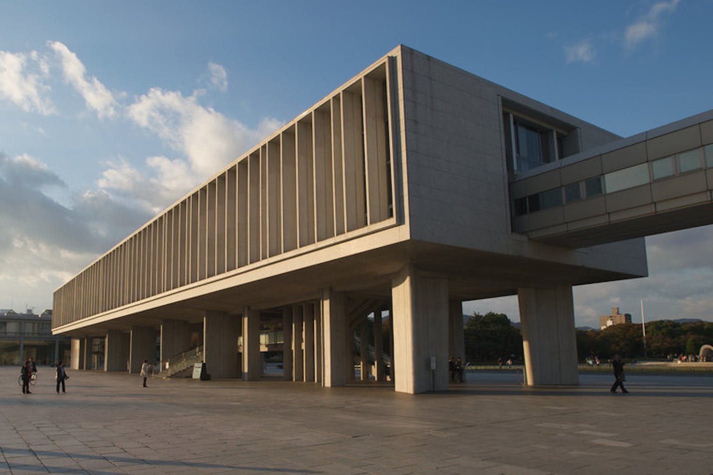 Hiroshima Peace Park museum main building, designed by Kenzo Tange.