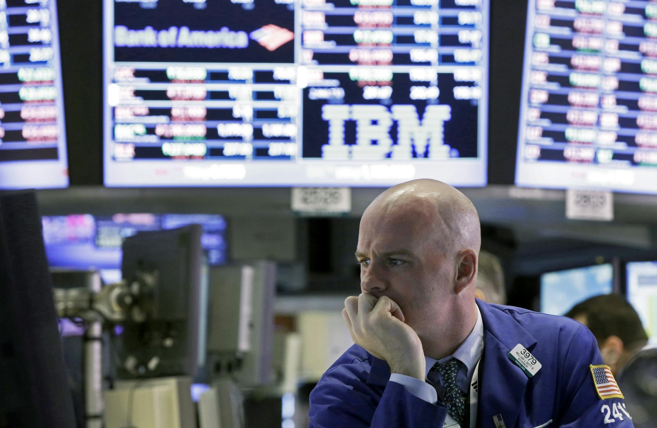 Feb. 2013: Specialist John O'Hara works at his post on the floor of the New York Stock Exchange.