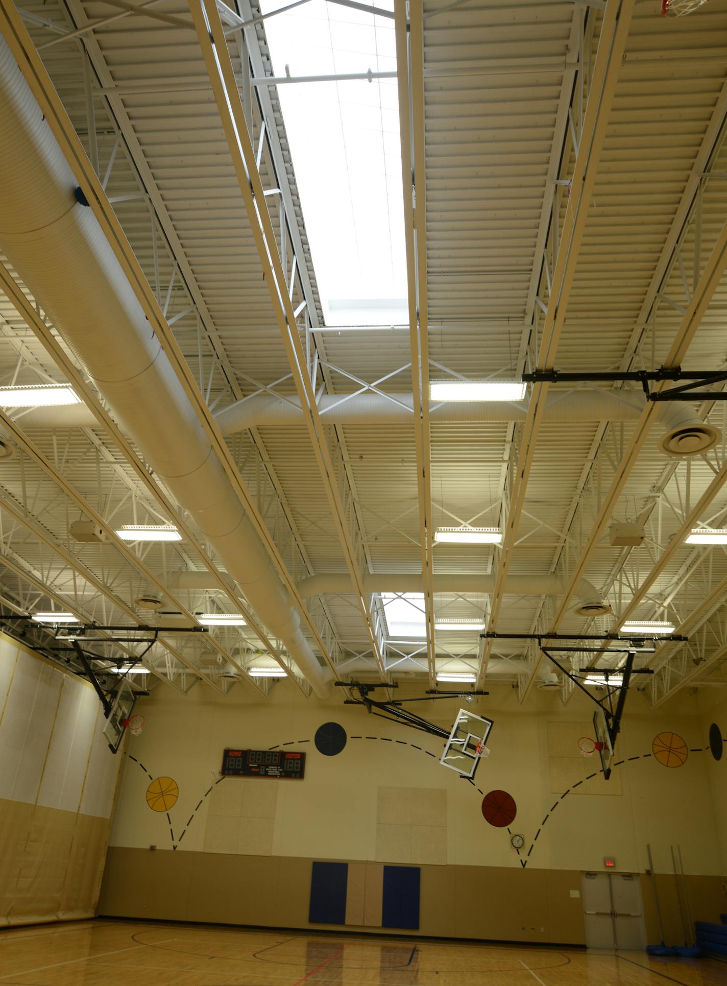 The gym at Oneka Elementary has skylights.