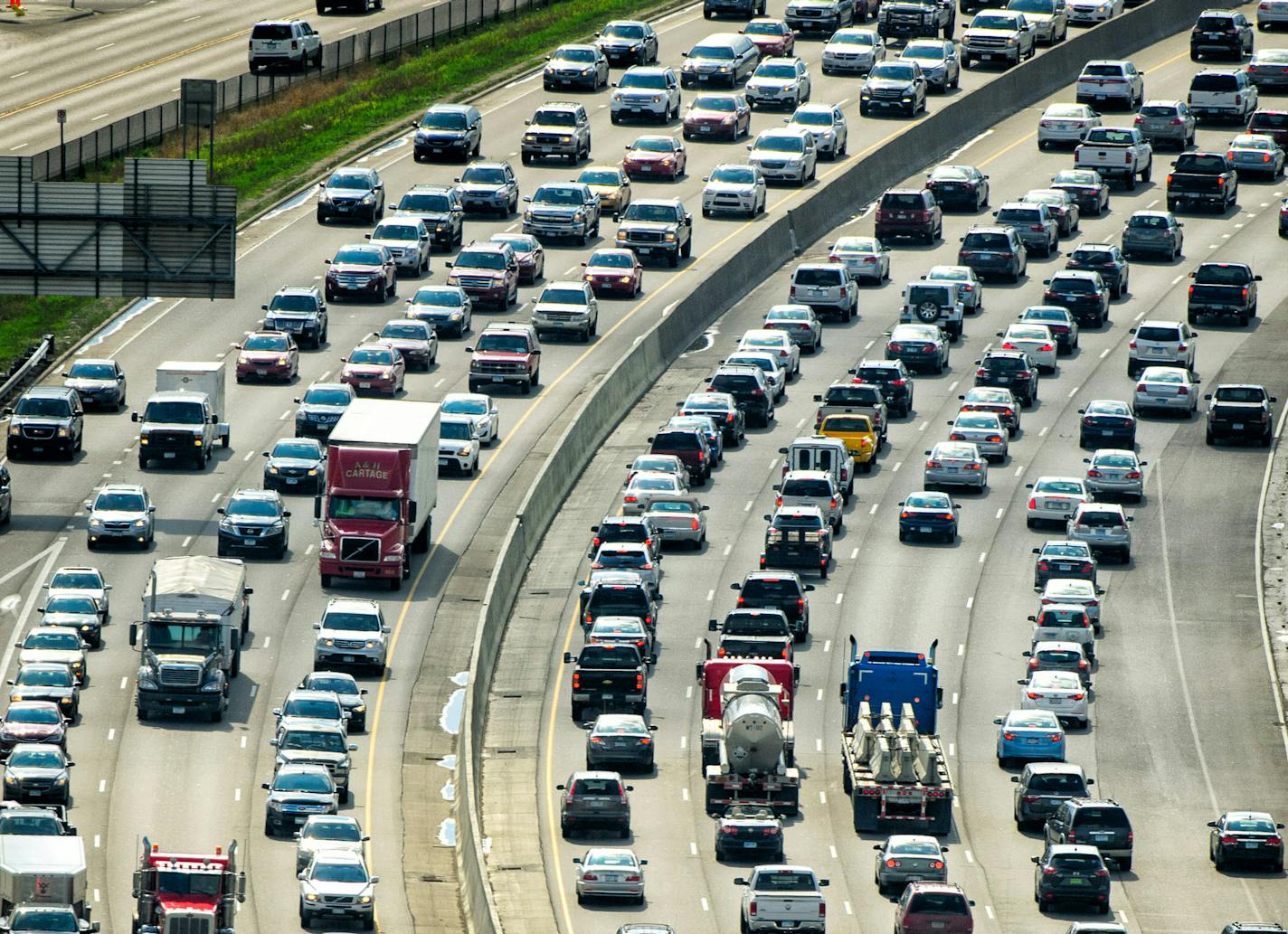 Heavy traffic congestion for the afternoon commute on Interstate 494 at France Avenue in Bloomington in 2015.