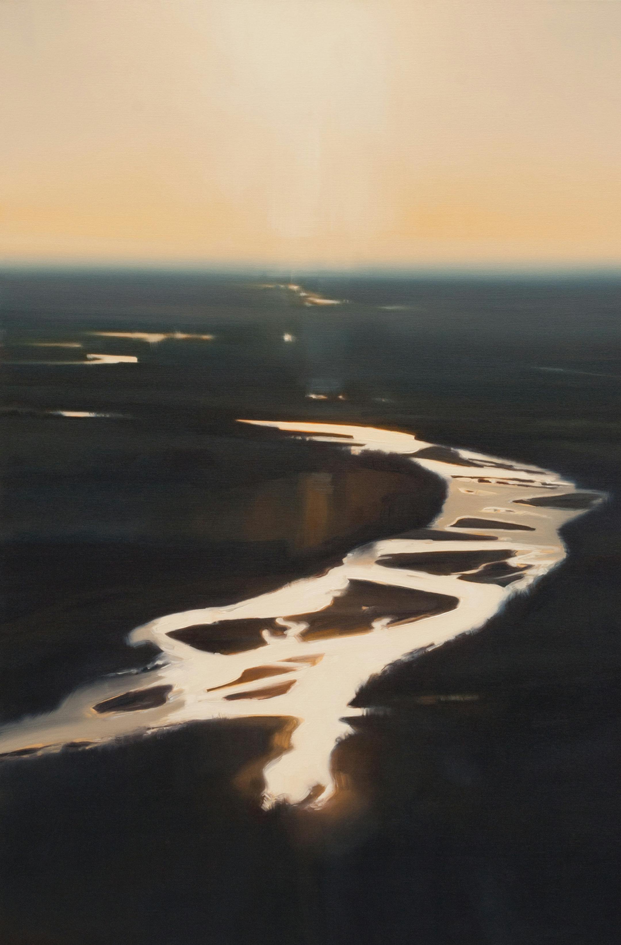 Lisa Grossman painting "Carving Sand," 2014. Provided by Circa Gallery