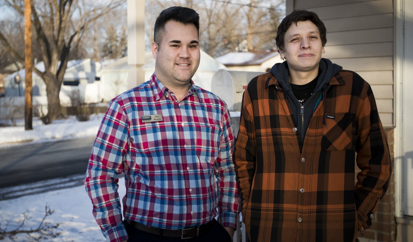 Realtor Dan Winters posed for a picture with his client Dustin Corder who he was showing homes to on Thursday, January 5, 2016, in Columbia Heights, Minn. ] RENEE JONES SCHNEIDER &#x2022; renee.jones@startribune.com