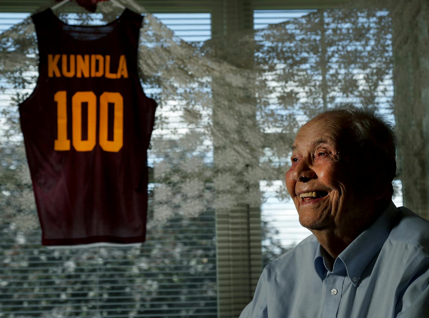 John Kundla is turning 100 years old. The former Minneapolis Lakers is a member of the basketball hall of fame, having led the Minneapolis Lakers to six NBA titles. He also coached the Gophers for 10 seasons. ] CARLOS GONZALEZ cgonzalez@startribune.com - June 28, 2016, Minneapolis, MN, former Minneapolis Lakers coach John Kundla, who turns 100 today. Kundla is a member of the basketball hall of fame, having led the Minneapolis Lakers to six NBA titles. He also coached the Gophers for 10 seasons.