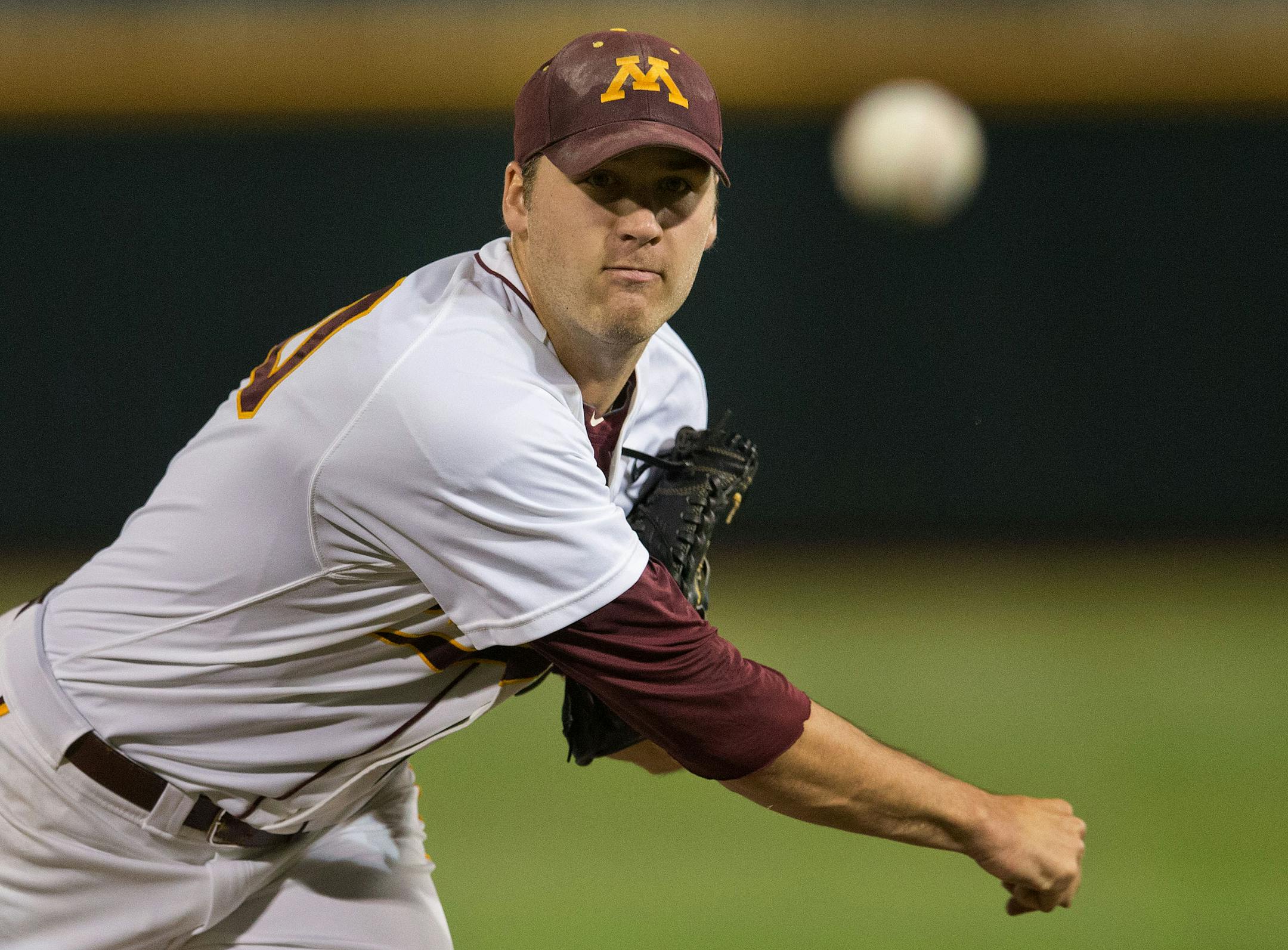 Gophers starter Alec Crawford took a 3-2 loss in the Big Ten opener against Michigan, giving up a three-run homer in the seventh inning.