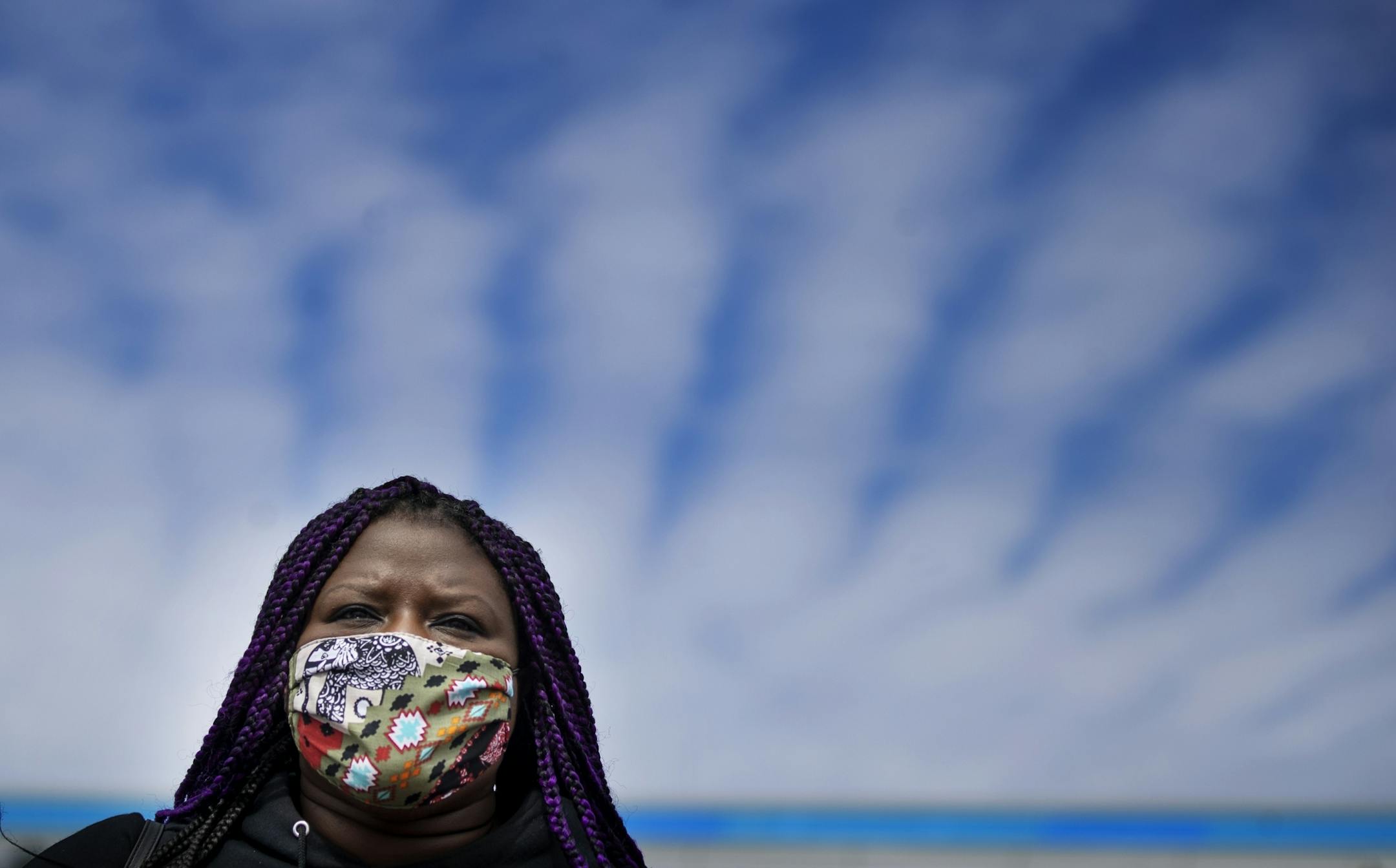 Nekima Levy Armstrong helped pass out 170 mask to residents of North Minneapolis on Broadway avenue Wednesday afternoon.