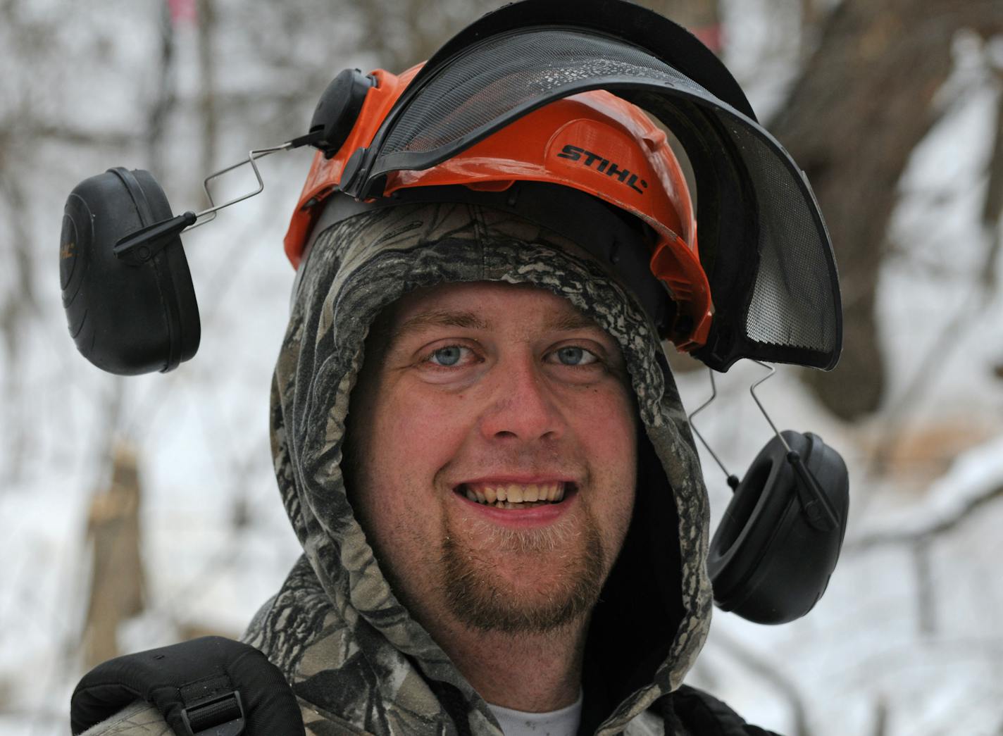 Andy Jegerlehner used a brush saw to clear buckthorn, which was imported to the U.S. in the 1800s as an ornamental shrub