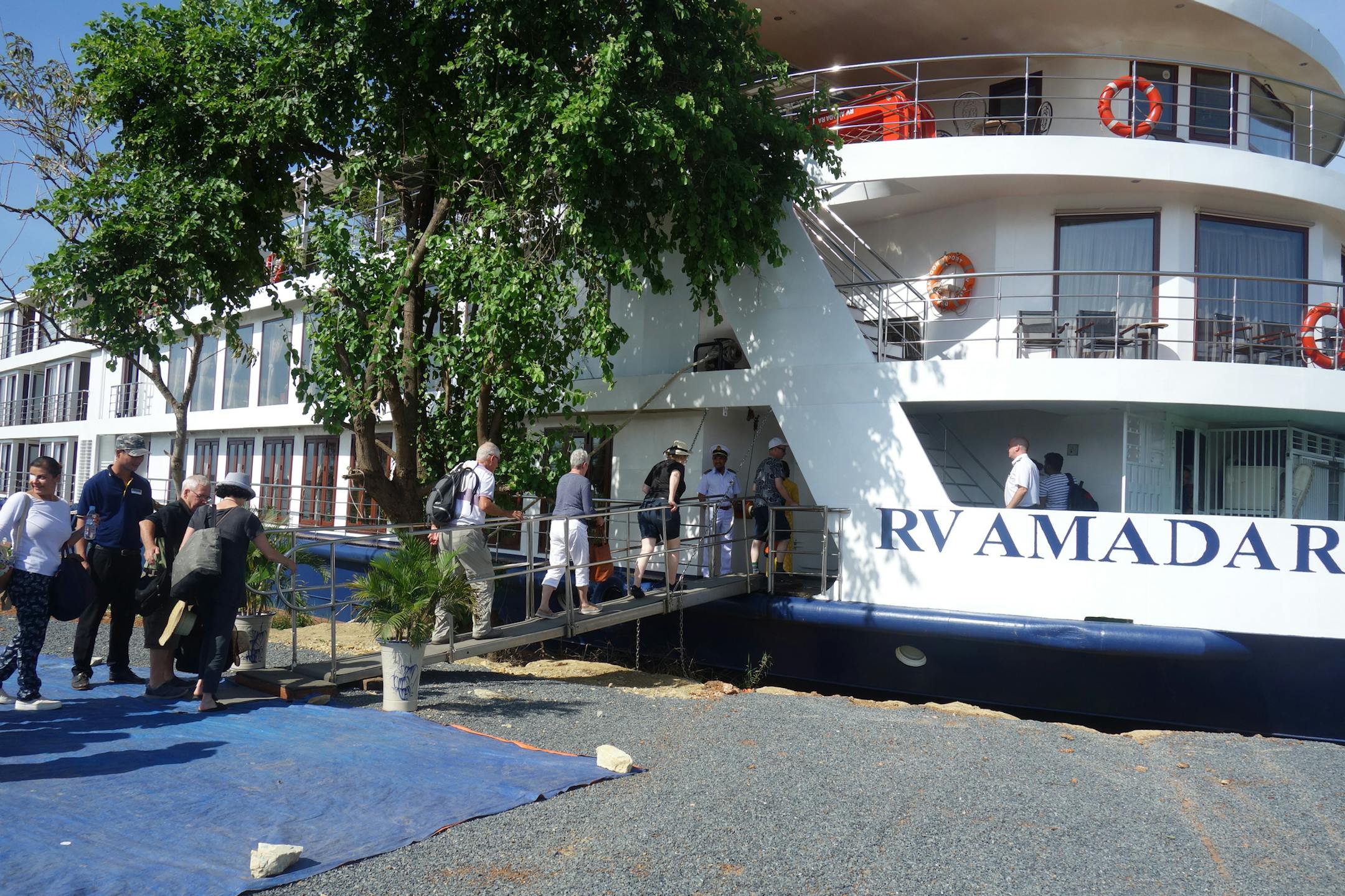 AmaWaterways cruise ship passengers board the AmaDara. Photo by Wesley K.H. Teo