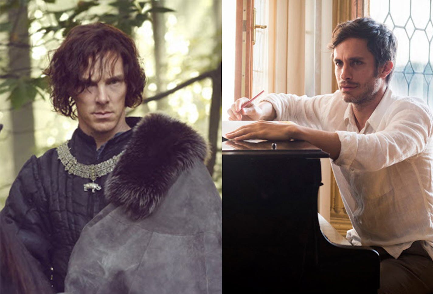 Benedict Cumberbatch in "The Hollow Crown: The Wars of the Roses" and Gael Garcia Bernal in "Mozart in the Jungle."