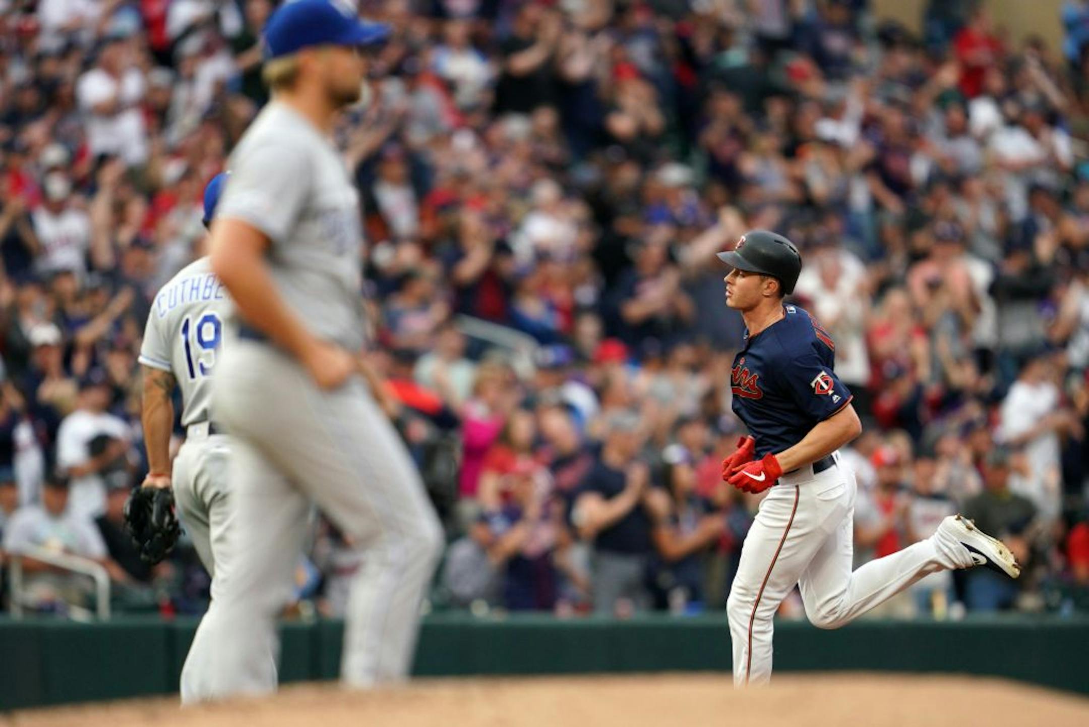 Minnesota Twins right fielder Max Kepler (26) rounded the bases after hitting a home run in the fourth inning.