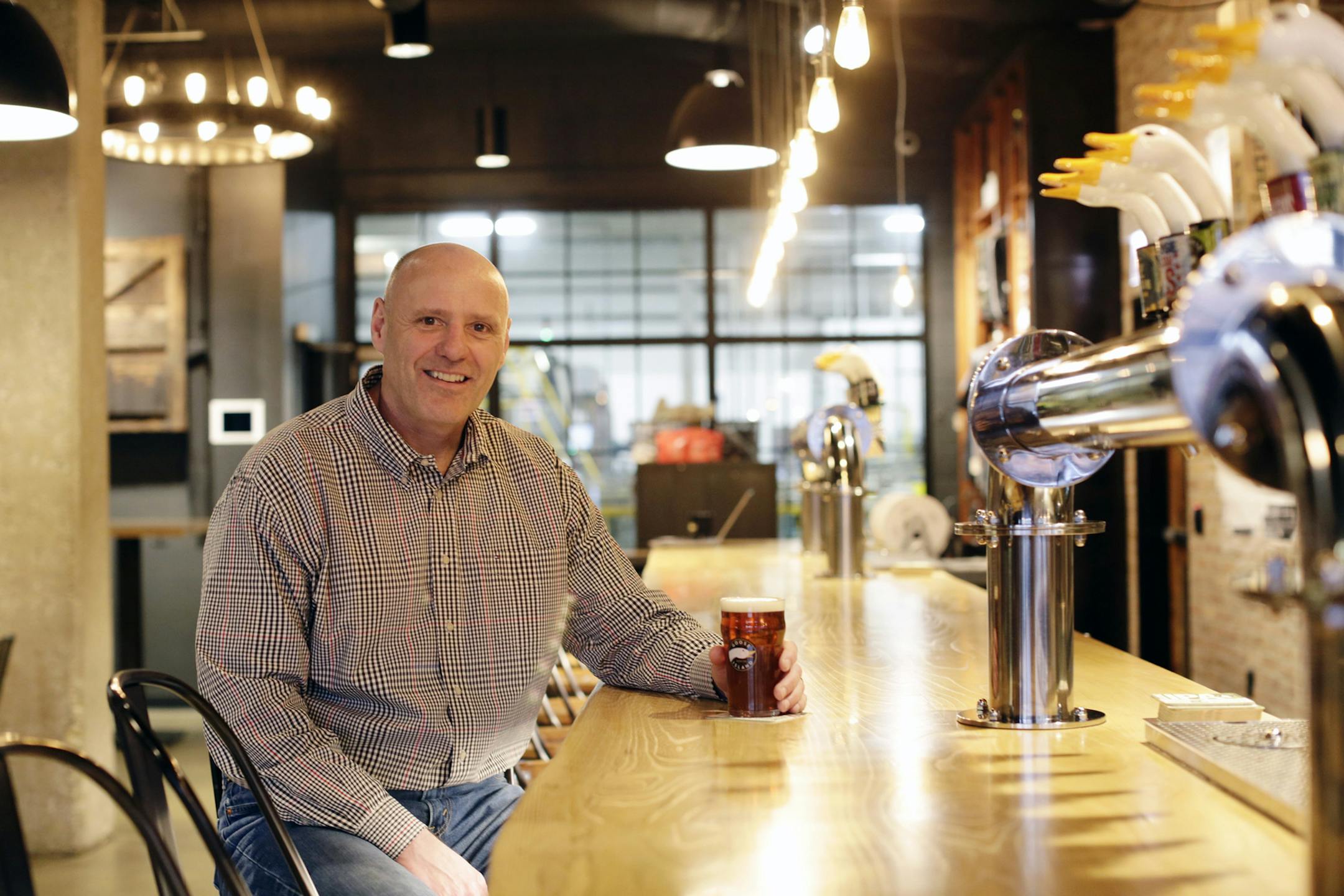 Ken Stout, president of Goose Island Beer Co., on March 30, 2017, at the brewer's Fulton Street taproom in Chicago, Ill. Stout, 53, has led Goose Island since 2015. (Kristen Norman/Chicago Tribune/TNS)
