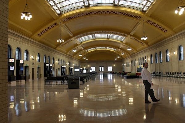 Josh Collins gave a tour of the new Union Depot on Dec. 3, 2012 in St. Paul.