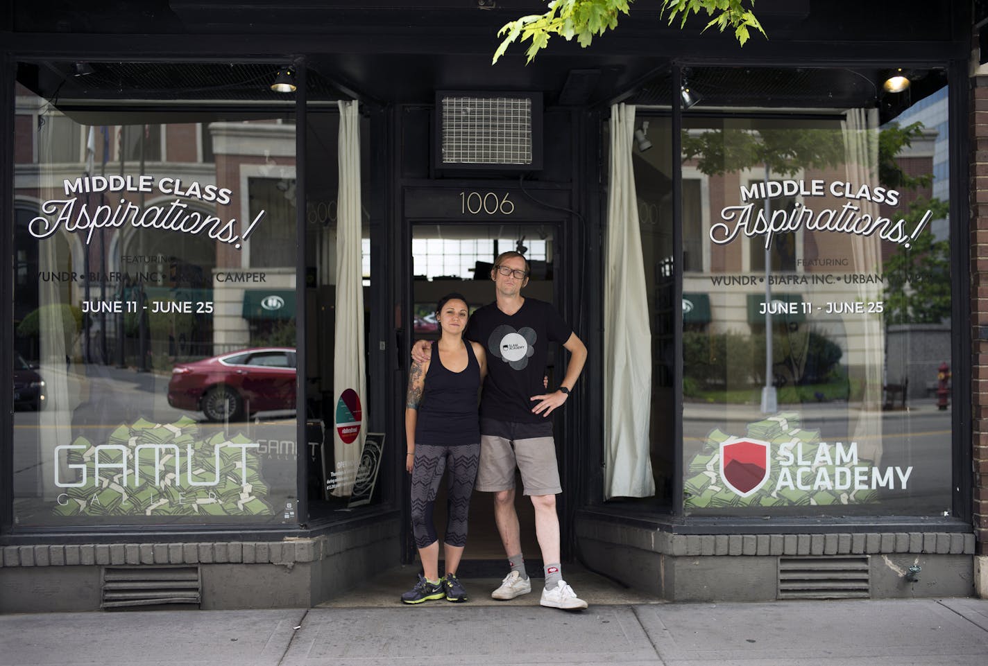 Cassie Garner of Gamut Gallery and James Patrick of Slam Academy share a store front. ]Richard tsong-taatarii/rtsong-taatarii@startribune.com