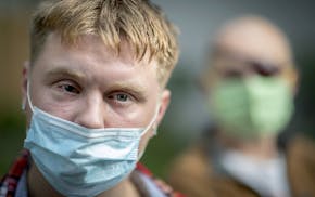Ethan Marks, left, and Soren Stevenson, right, were shot in the face by Minneapolis police with non-lethal projectiles in the wake of George Floyd's d