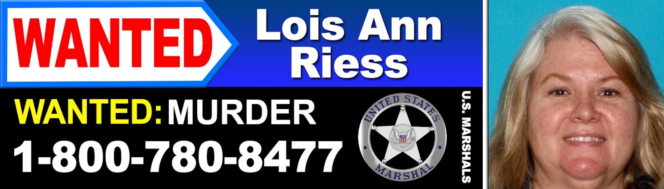 Electronic billboard seeking information about Riess