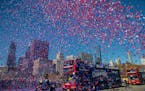 Fans celebrate the World Series champion Chicago Cubs during a parade and a rally in Grant Park in Chicago on Friday, Nov. 4, 2016.