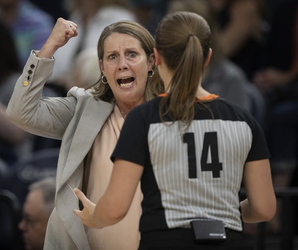 Lynx head coach Cheryl Reeve disagreed with a call at Target Center Sunday July,14 2019 in Minneapolis, MN.] The Minnesota Lynx hosted the Phoenix Mer