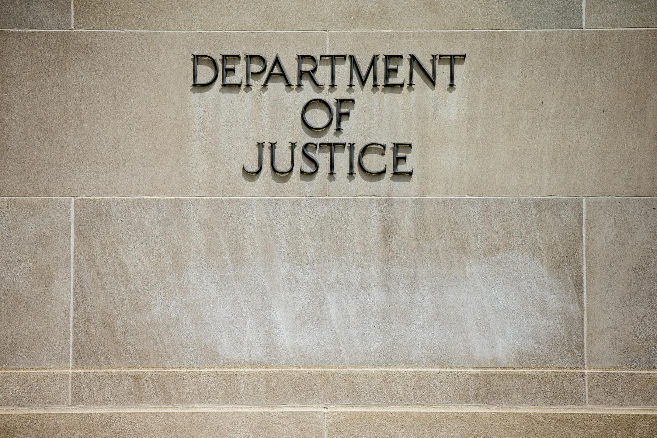 FILE - In this June 19, 2015, file photo the Justice Department Building in Washington.