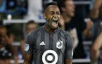 Minnesota United forward Mason Toye celebrate his goal against the Portland Timbers during the second half of a U.S. Open Cup soccer semifinal Wednesd