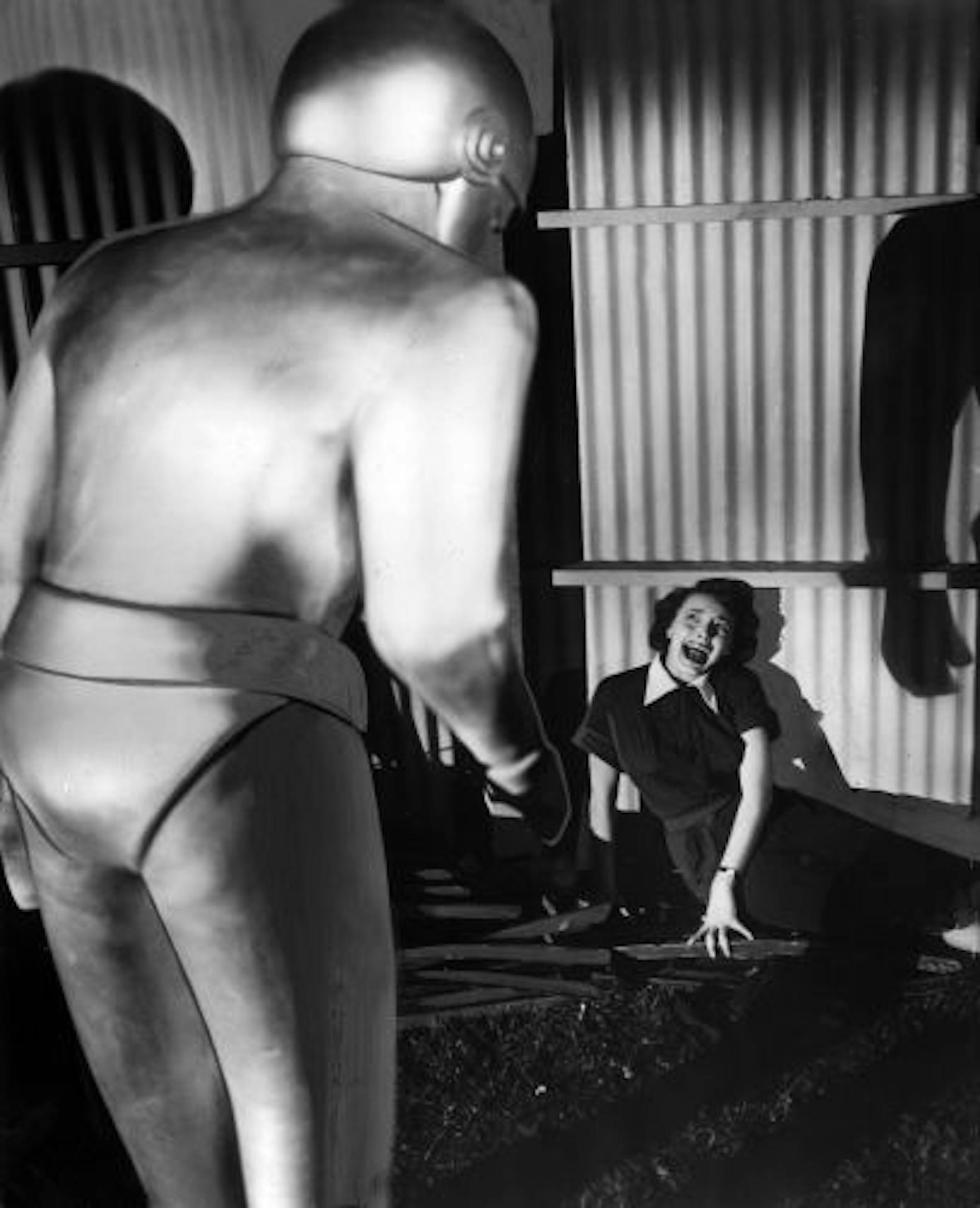 "The Day the Earth Stood Still" (1951) starred Patricia Neal, shown here cowering from an outer-space visitor portrayed by Michael Rennie.