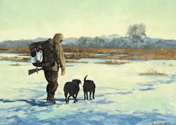 Bob White's "Last Day" waterfowl hunting painting. White's works include oil, watercolors and pencil drawings.