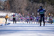 Athletes warmed up on the course before the start of the Loppet Cup at Theodore Wirth Park in Minneapolis on Friday.
