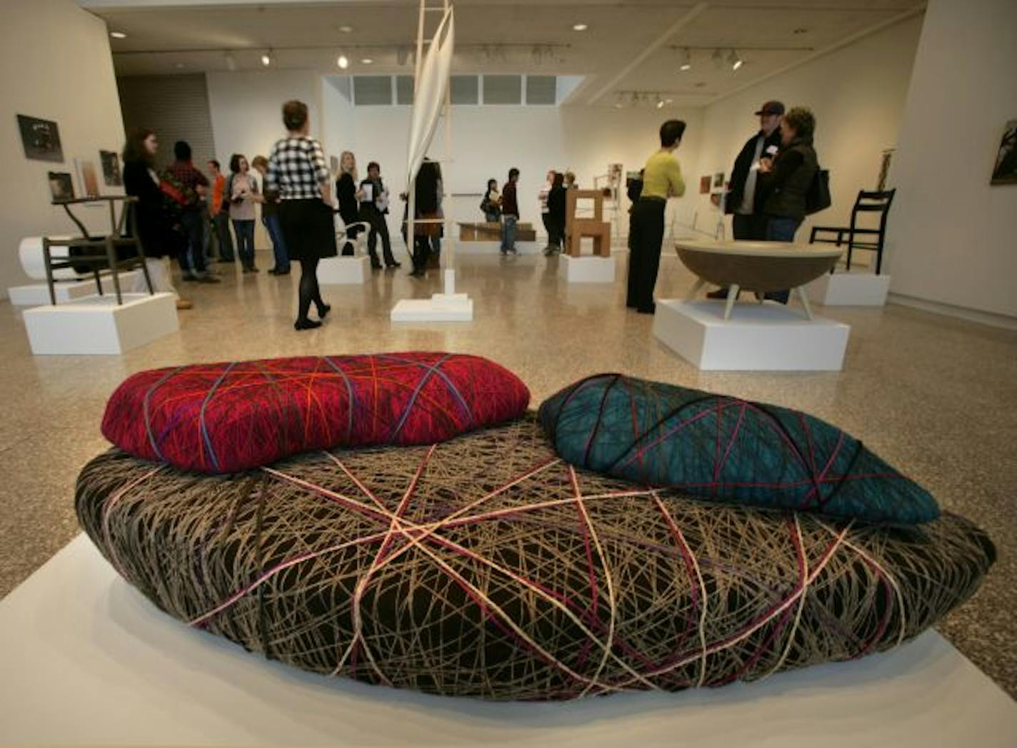 Incoming students of MCAD got a sneak peak at the new exhibit "Studio Furniture: The Next Generation". This couch is the creation of furniture artist Tanya Aguiniga.