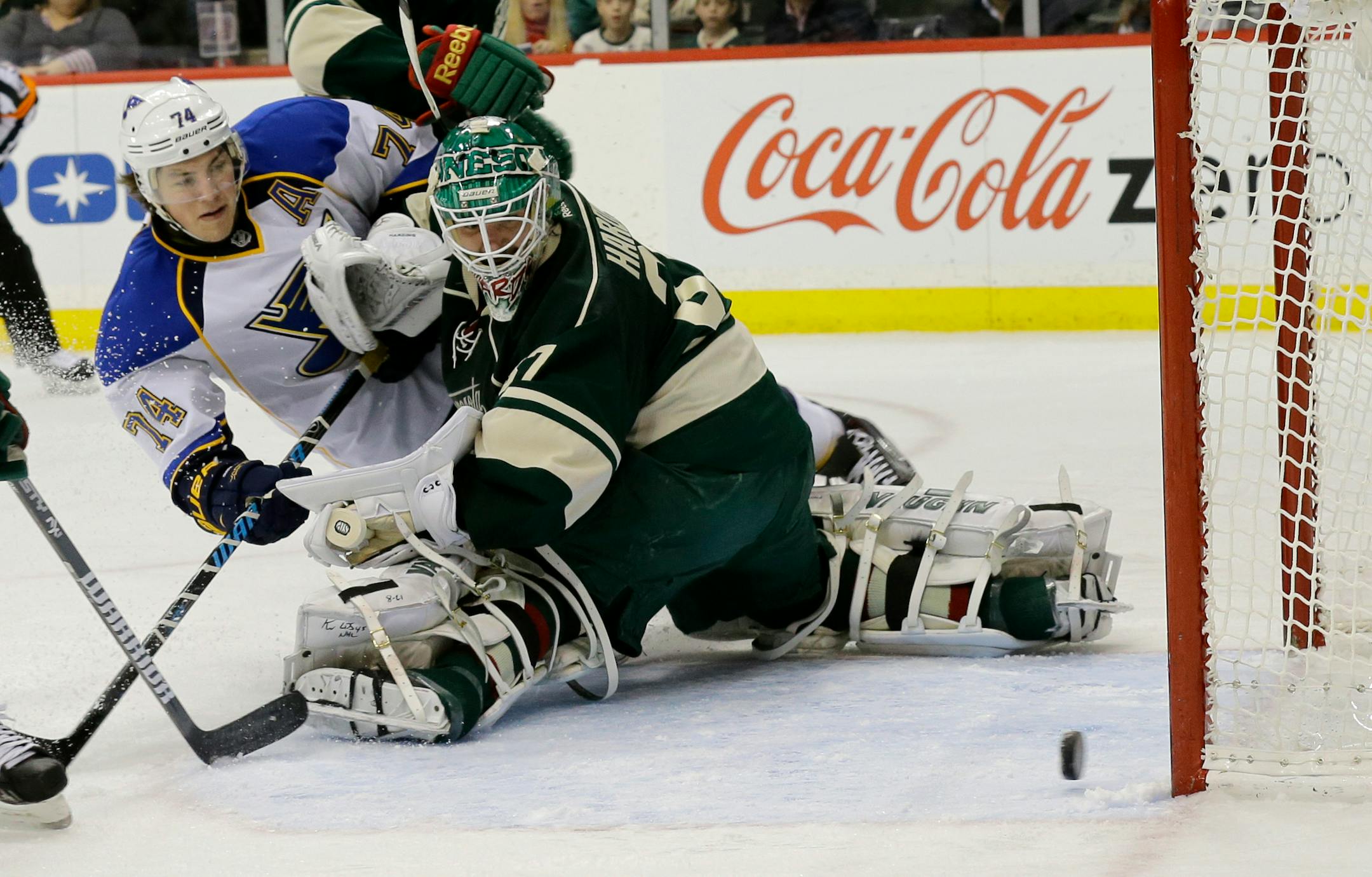 Wild goalies Josh Harding (pictured) and Niklas Backstrom each missed practice, forcing the team to take third goalie Darcy Kuemper and fourth goalie Johan Gustafsson to Texas for the Wild's game with the Stars on Tuesday.