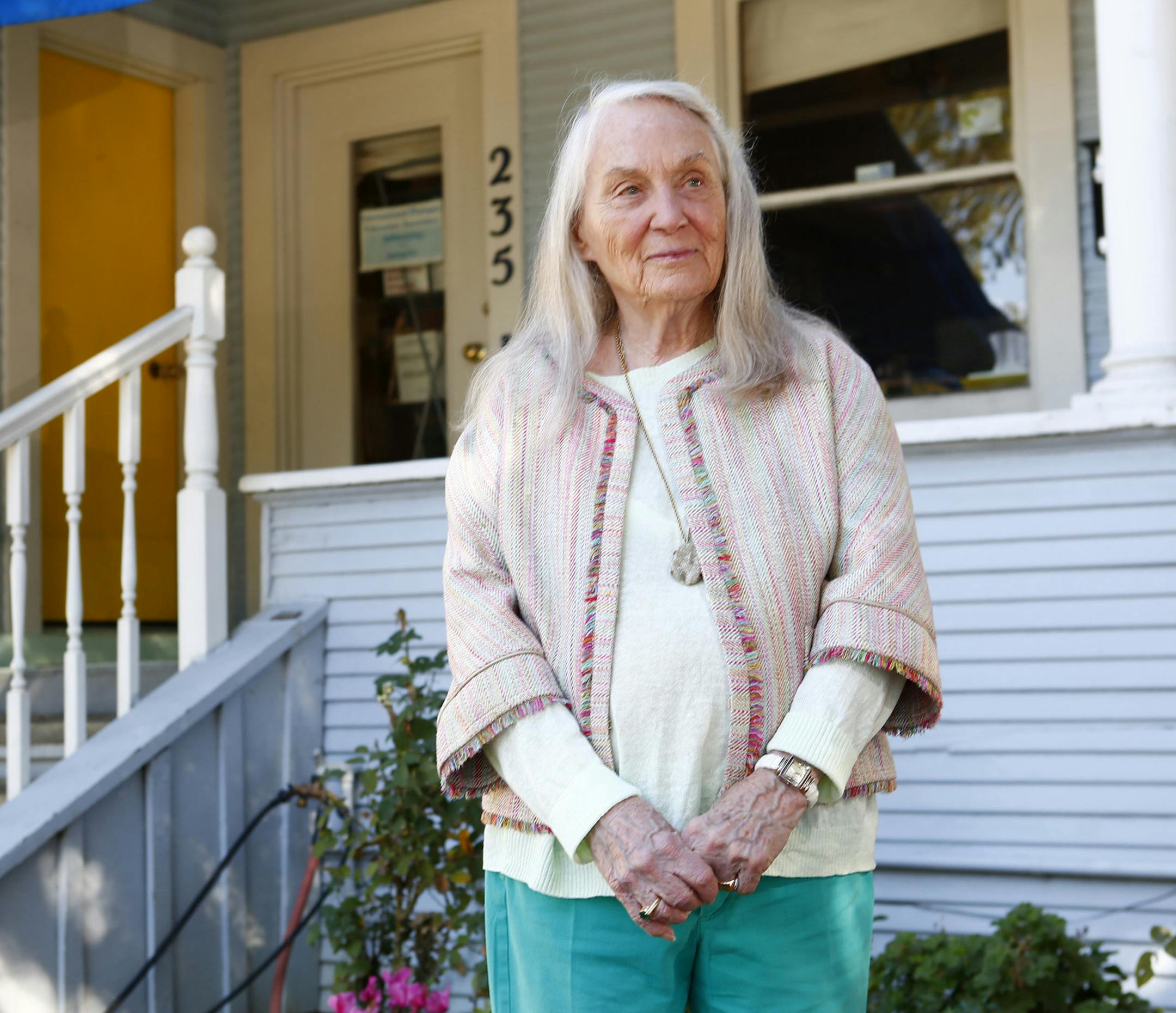 Genie Laborde, 88, on Wednesday, Nov. 9, 2016 at the home she rents out to start-up tenants in downtown Palo Alto, Calif. Silicon Valley tech startup Nest once rented space at this home before striking it big. (Gary Reyes/Bay Area News Group) ORG XMIT: 1193142