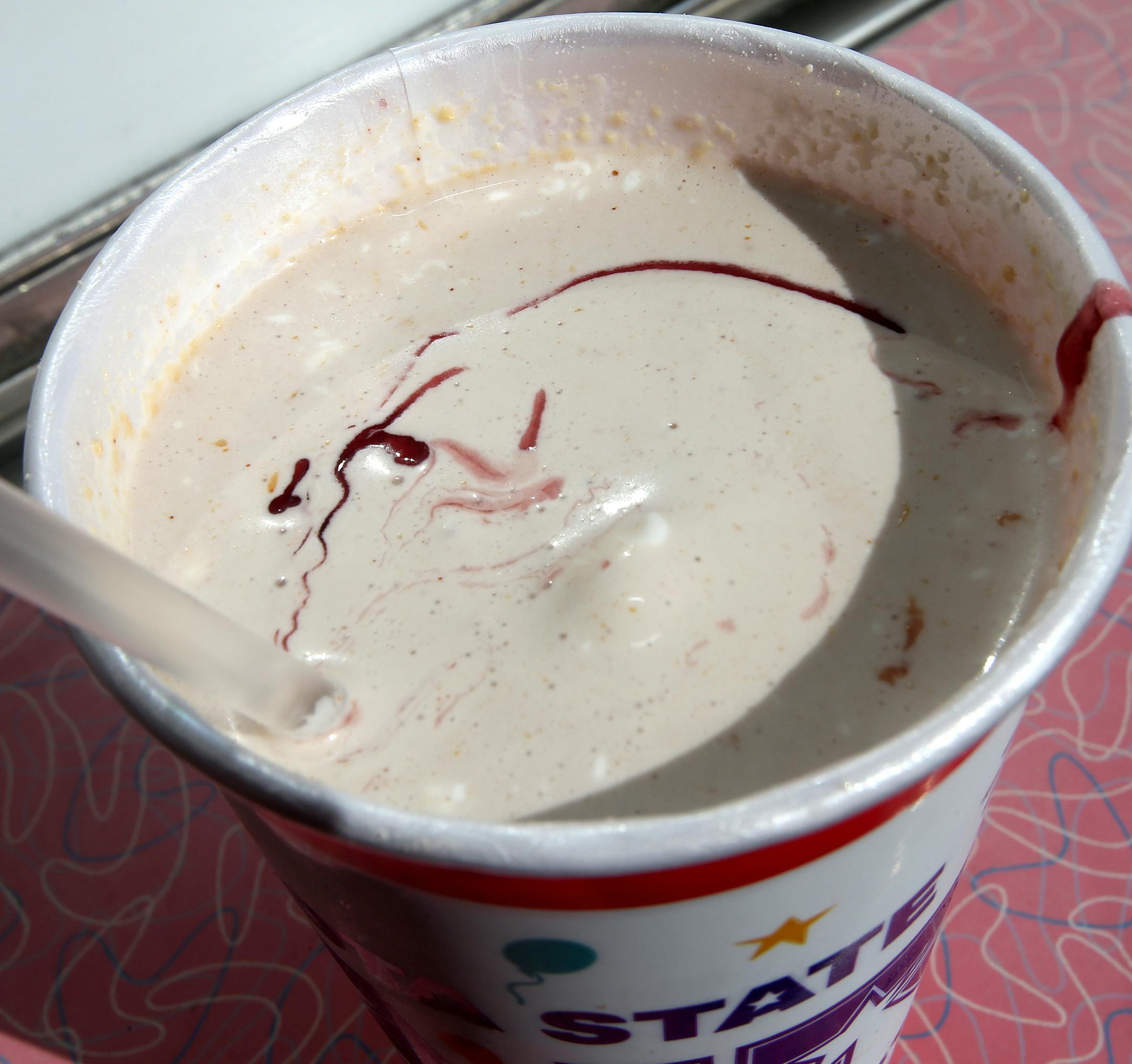 Peanut Butter and Jelly Malt athe Goertze's Dairy Kone booth at the Minnesota State Fair in St. Paul, MN on August 22, 2013. ] JOELKOYAMA‚Ä¢joel koyama@startribune