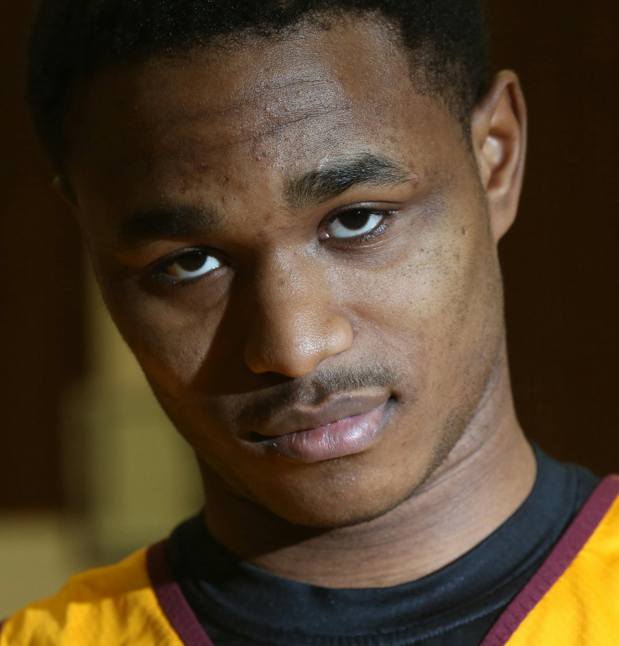 Gopher men's basketball player Daquain McNeil. ] (KYNDELL HARKNESS/STAR TRIBUNE) kyndell.harkness@startribune.com This was taken at the practice basketball court at Bierman Field in Minneapolis, MN Tuesday, March 11, 2014.