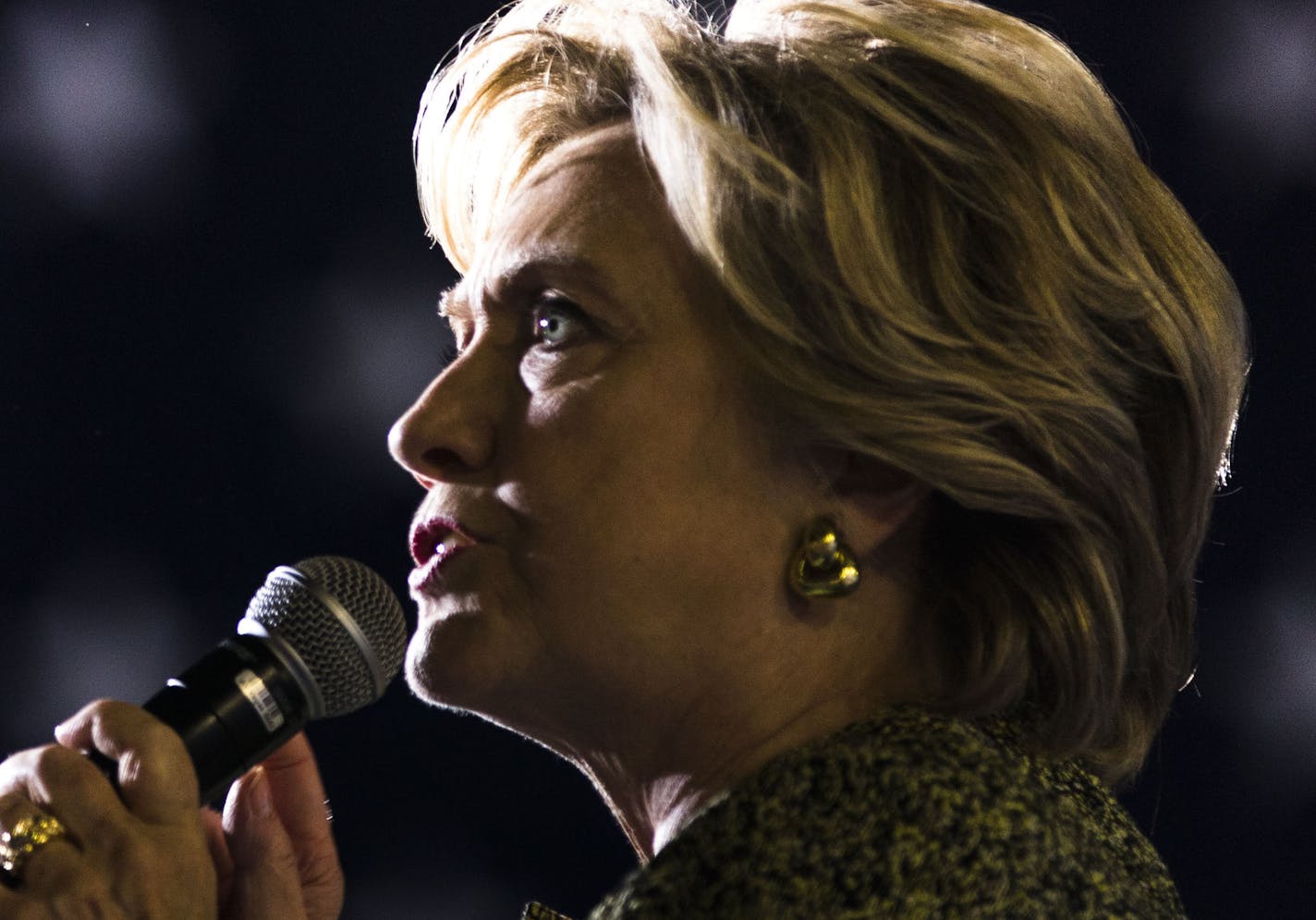 Hillary Clinton speaks during a campaign rally at the Smith Center for the Performing Arts in Las Vegas, Wednesday, Oct. 12, 2016. (Doug Mills/The New York Times)