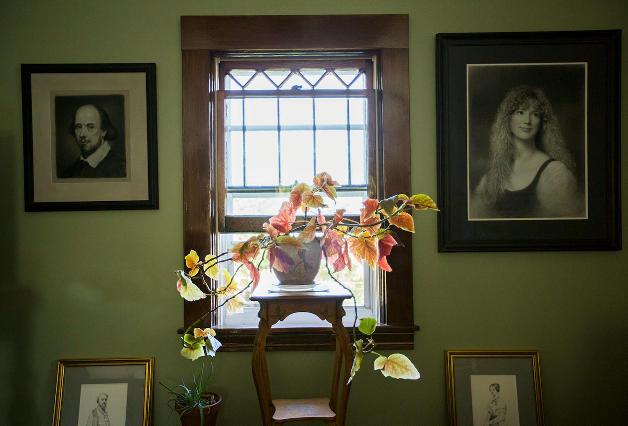 Wood trim was added around the original windows as part of the attic refinishing.