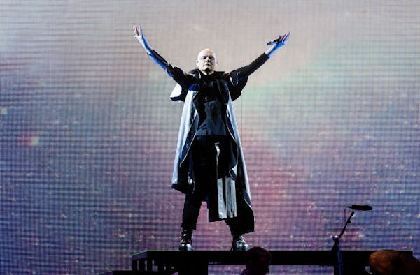 Billy Corgan, of Smashing Pumpkins, performs on stage at the Infinite Energy Center in Duluth, Ga., in July.